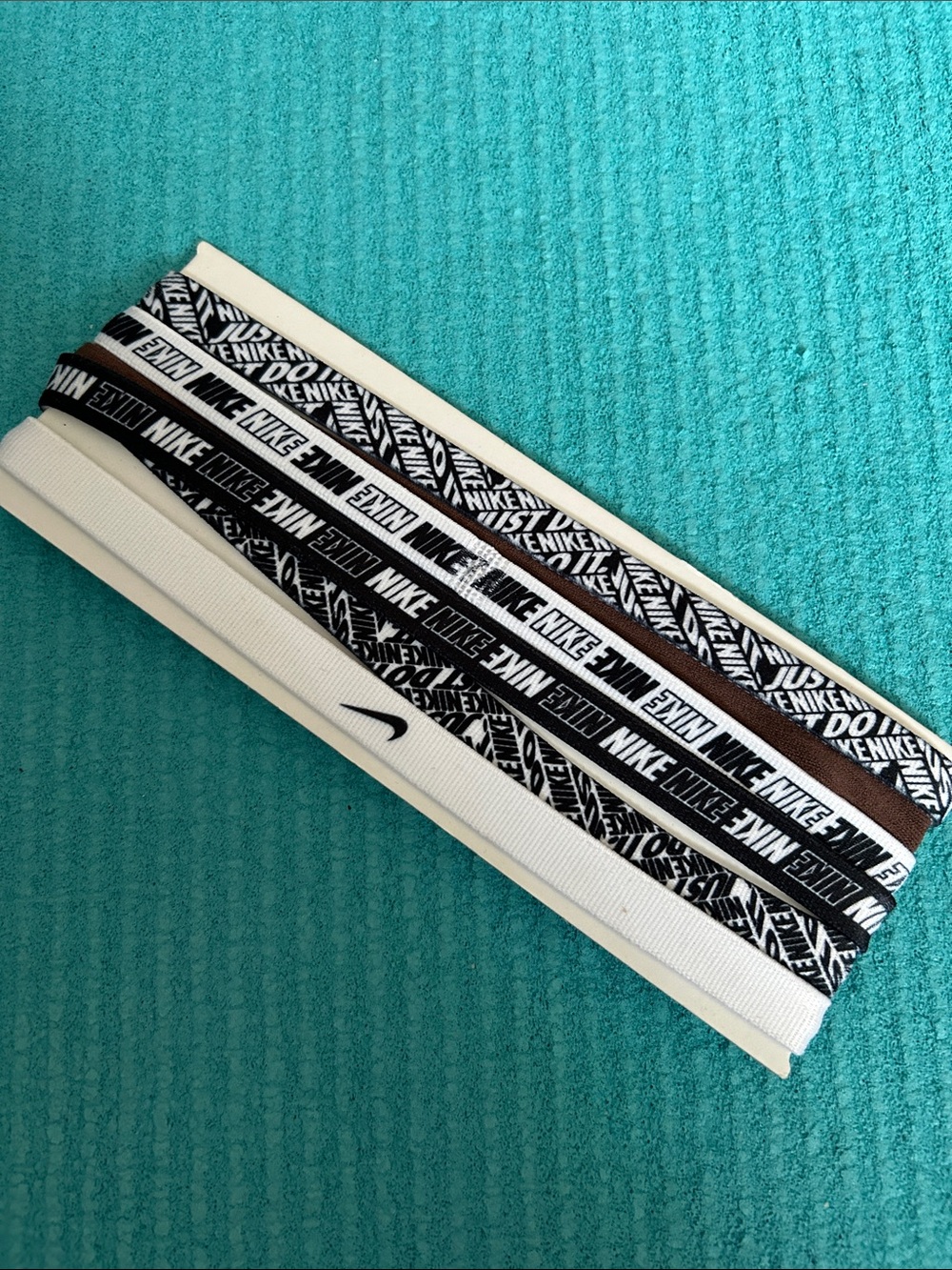 Nike Black & White Logo Headband Set